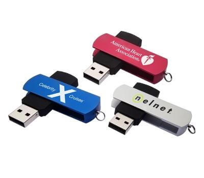 Aluminium and Rubber Coated Swivel USB Flash Drive by Corporate Gift Store Singapore