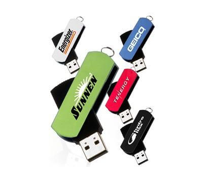 Aluminium and Rubber Coated Swivel USB Flash Drive by Corporate Gift Store Singapore