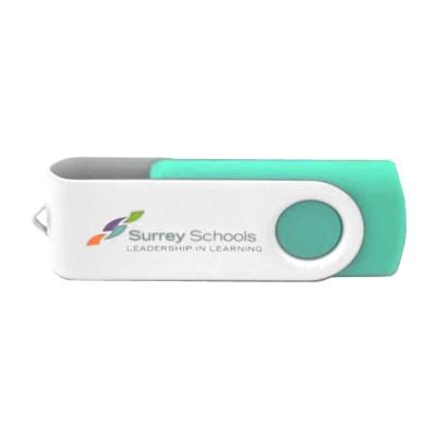 White Metal Coated Swivel USB Flash Drive by Corporate Gift Store Singapore