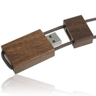 Wooden USB Flash Drive With Sliding Cord Lanyard by Corporate Gift Store Singapore