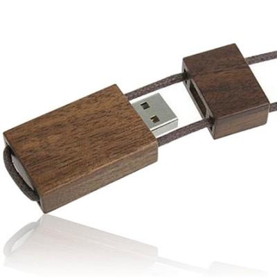 Wooden USB Flash Drive With Sliding Cord Lanyard | gifts shop