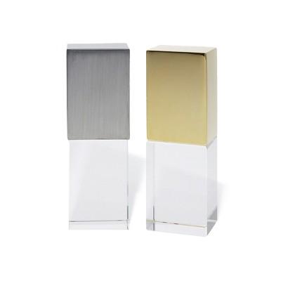 Brushed Metal Crystal USB Drive with LED Light by Corporate Gift Store Singapore