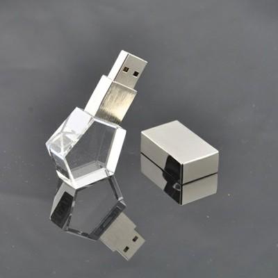 Pentagon Shaped Crystal USB Drive with LED Light by Corporate Gift Store Singapore