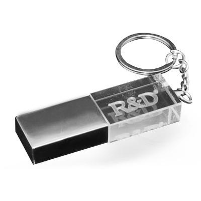 LED Crystal USB Drive with Key Chain by Corporate Gift Store Singapore