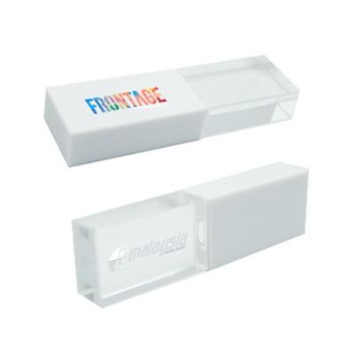 Clear White Crystal USB Drive with LED Light by Corporate Gift Store Singapore
