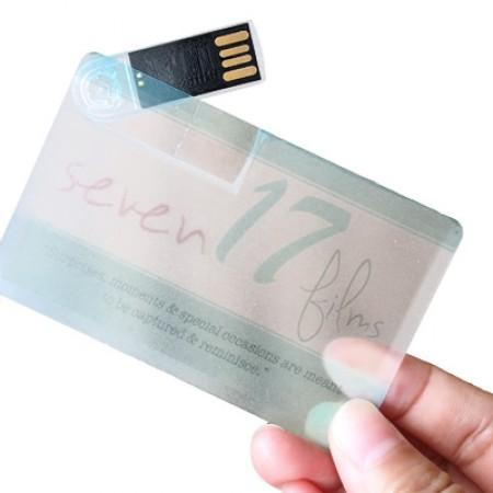 Transparent Swivel USB Card Flash Drive by Corporate Gift Store Singapore