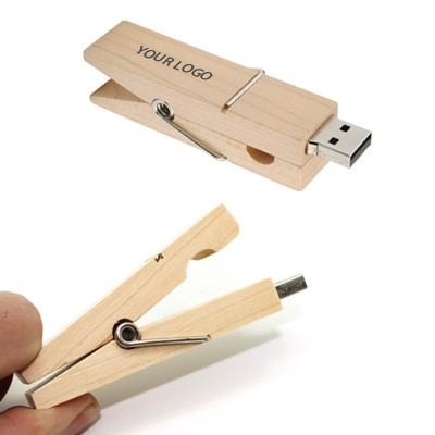 Wooden Clip USB Flash Drive by Corporate Gift Store Singapore