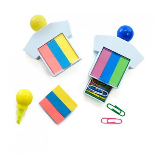 Highlighter With Post It Pad And Paper Clips by Corporate Gift Store Singapore