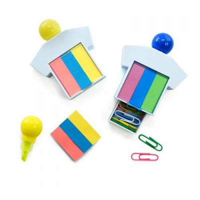 Highlighter With Post It Pad And Paper Clips | gifts shop