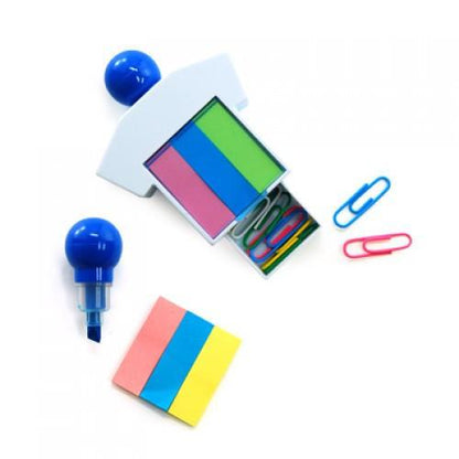 Highlighter With Post It Pad And Paper Clips by Corporate Gift Store Singapore