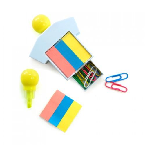 Highlighter With Post It Pad And Paper Clips by Corporate Gift Store Singapore