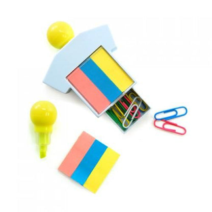Highlighter With Post It Pad And Paper Clips by Corporate Gift Store Singapore