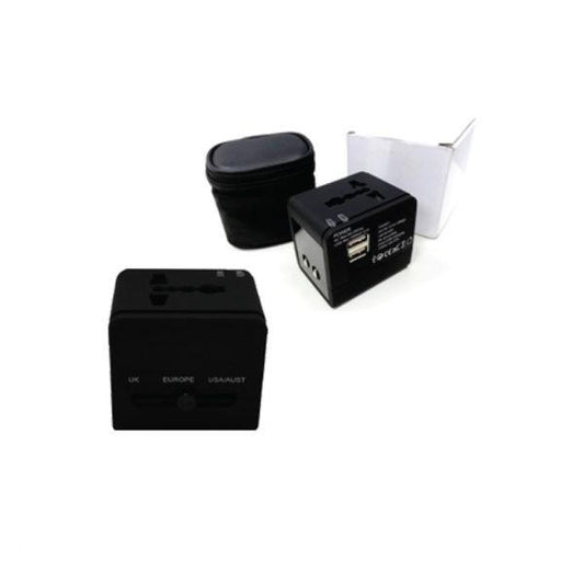 Universal Travel Adaptor with 2 USB Hub by Corporate Gift Store Singapore