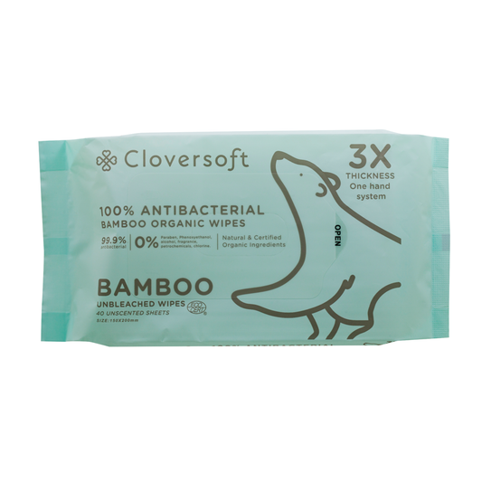 40 Sheets Unbleached Bamboo Organic Antibacterial Wipes by Corporate Gift Store Singapore