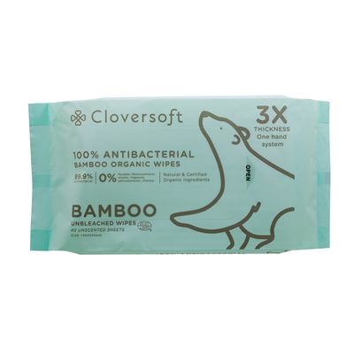 40 Sheets Unbleached Bamboo Organic Antibacterial Wipes | gifts shop