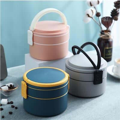 BPA-Free Double Layer Lunch Box with Spoon by Corporate Gift Store Singapore