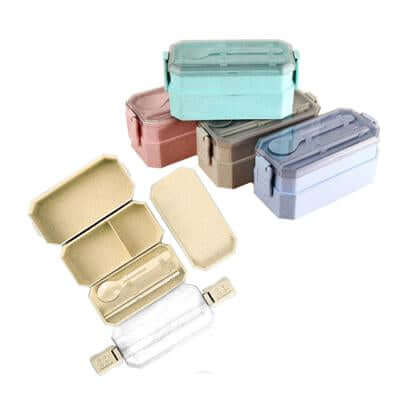 Eco Friendly 2-tier Lunchbox with Cutlery Set by Corporate Gift Store Singapore