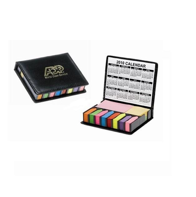 PU Memo Holder with Two Notepad, Post-it flag and Calendar by Corporate Gift Store Singapore