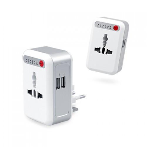 Smart Timing Universal Travel Adaptor With 2 USB Hub by Corporate Gift Store Singapore