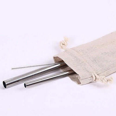 Eco Friendly Stainless Steel Straw Set in Canvas Pouch | gifts shop