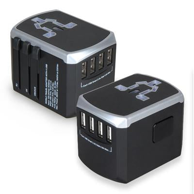 Travel Adapter with 4 USB Port by Corporate Gift Store Singapore