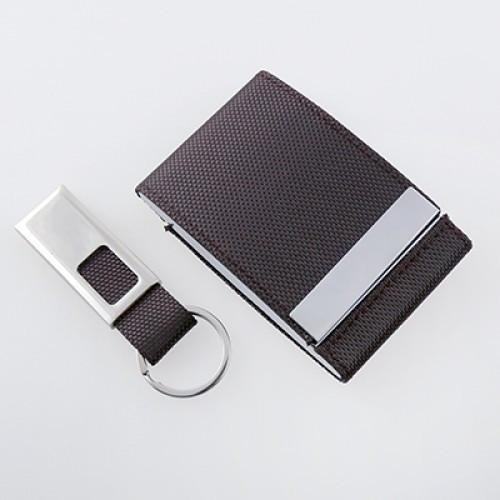 Voyaran Double Side Name Card Holder With Keychain by Corporate Gift Store Singapore