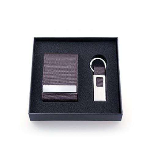 Voyaran Double Side Name Card Holder With Keychain by Corporate Gift Store Singapore