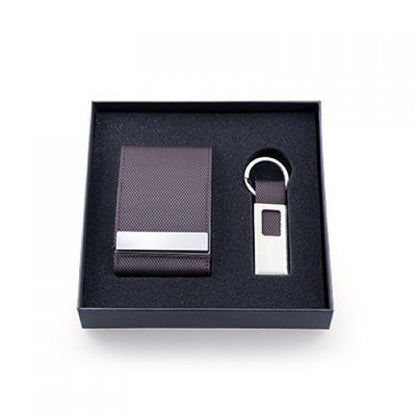 Voyaran Double Side Name Card Holder With Keychain by Corporate Gift Store Singapore