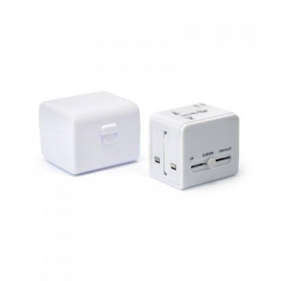 Worldwide Travel Adaptor With 2 USB Hub and Case by Corporate Gift Store Singapore
