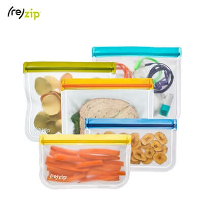 Rezip 5-piece Lay-Flat Starter Leakproof Reusable Storage Bag Kit - multicolor by Corporate Gift Store Singapore