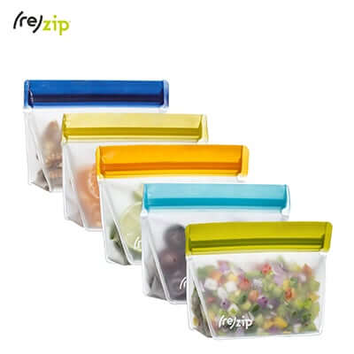Rezip Stand-Up 1-cup | 8-ounce Leakproof Reusable Storage Bag 5-pack by Corporate Gift Store Singapore