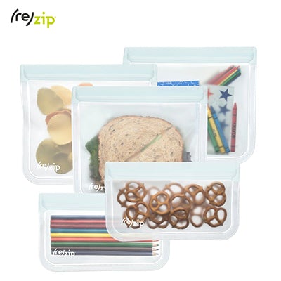 Rezip 5-piece Lay-Flat Starter Leakproof Reusable Storage Bag Kit by Corporate Gift Store Singapore